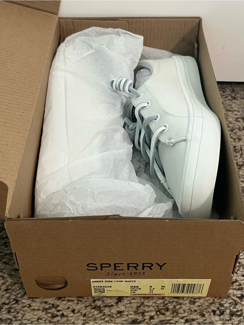 Sperry Women's White Low-Top Leather Sneakers